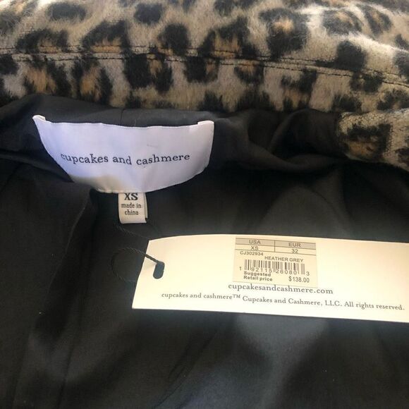 NEW Cupcakes and Cashmere Cheetah Print Moto Jacket Size XS Mob Wife NWT - Picture 8 of 16